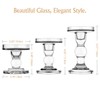 Lewondr Glass Candle Holders, 3 Pieces Crystal Clear Candlesticks with