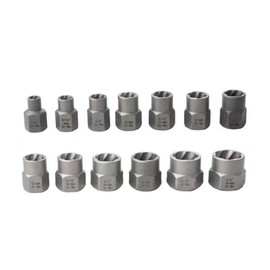 Extractor Socket Sets14pcs, Inside Square Female, Outside Hex to Drive for Bolts, Nut Remover Set, Removing Nuts Screws Bolt