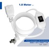 [6-Feet] On Off Switch Extension Cord, Right Angle 2-Prong Polarized