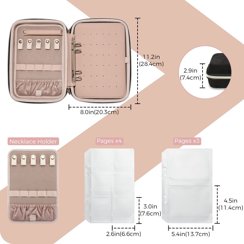 ProCase Large Travel Jewelry Organizer Case, Jewellery Home Storage Book