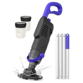 Little Shark Pool Vacuum for Above Ground Pool, Hot Tub Vacuum with a 60w Motor,18 Gal/Min Powerful Suction, Compact & Light Pool Vacuum with 5000mAh Battery, 1h Running Time