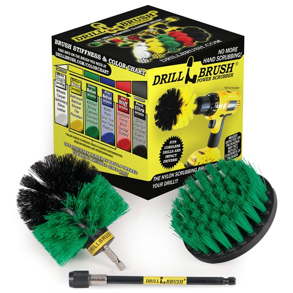Drill Brush - Cleaning Supplies - Rotary Brush Kit w/ Extension - Kitchen Accessories – Pots and Pans - Cast Iron Skillet - Power Dish Washing Brushes - Grout Cleaner - Scrub Sinks, Porcelain, Floors