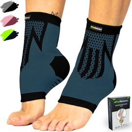 Pack of 2 Foot Bandage for Men & Women - Ankle Bandage Sports for Running, Football, Jogging - Ankle Bandage for Achilles Tendon, Ligament Tear, Plantar Fasciitis - Breathable and Non-Slip (XL, Black)
