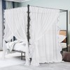 NICETOWN Voile Sheer White Ruffle Curtains, Rod Pocket 3 Layers