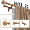 Mayrhyme Wood Double Curtain Rods Set for Windows 36 to
