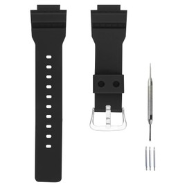 unilabo Resin Watch Band Compatible for Casio G-Squad 21mm×16mm GBA-800 GBA800 GBD-800 GBD800 Strap Replacement for men and women wirst watchband, Black