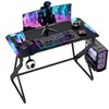 TIQLAB Gaming Desk with LED Lights, 40 Inch Computer Desk