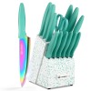 14 Pieces Rainbow Stainless Steel Blade Chef Kitchen Knife Set