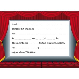'"Cinema The Next Children's Birthday Party Invitations – 10 Cinema Invitations in Set for Cinema Film – Also Ideal for invitations Evening