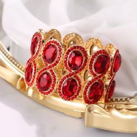 EVER FAITH Women's Bracelet Rhinestone Crystal Art Deco Wedding Bridal Elastic Stretch Bangle Red, Crystal