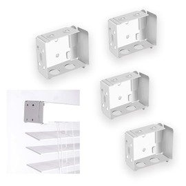 AZWOOD Window Blind Bracket, 4pcs Wood Venetian Blinds Headrail Bracket Holders - Premium Metal Profile Box Mounting Brackets Venetian Blind Parts for Window-blinds Installation Use