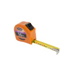 Keson PGTFD16V Short Tape Measure with Nylon Coated Steel Blade and Toggle Lock (Graduations: Fractional & Decimal), 1-Inch by 16-Foot