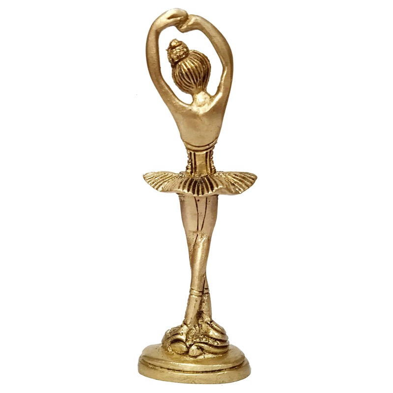 Purpledip Brass Statue Ballet Dancing Girl: Ballerina In Dance Pose