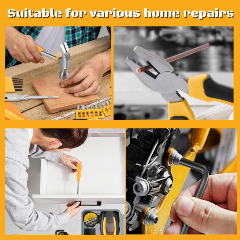 Home Tool Kit 24PCs - Yellow Home DIY Repair Tool