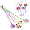 Flower Spoon Set Rainbow Stainless Steel Reusable Long Spoons Cute