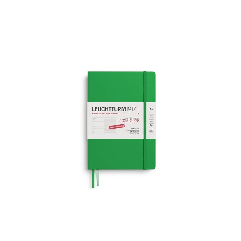 LEUCHTTURM1917 372618 Weekly Calendar & Notebook Medium (A5) 2026, 18