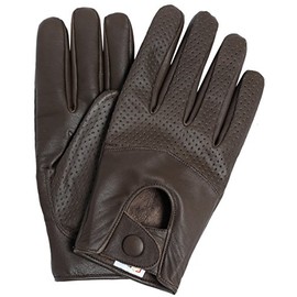 Riparo Women's Genuine Leather Half Mesh Full-Finger Driving Motorcycle Summer Riding Gloves (6.5, Brown)