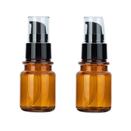 Erioctry 2PCS 80ML/2.7OZ Amber Plastic Lotion Pump Bottles Refillable Cosmetic Sample Travel Storage Container Reusable Facial Care Vessel Emulsion Dispenser for Emulsion Essence