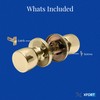 XFORT Tulip Passage Knob Set Polished Brass, Door Knob for