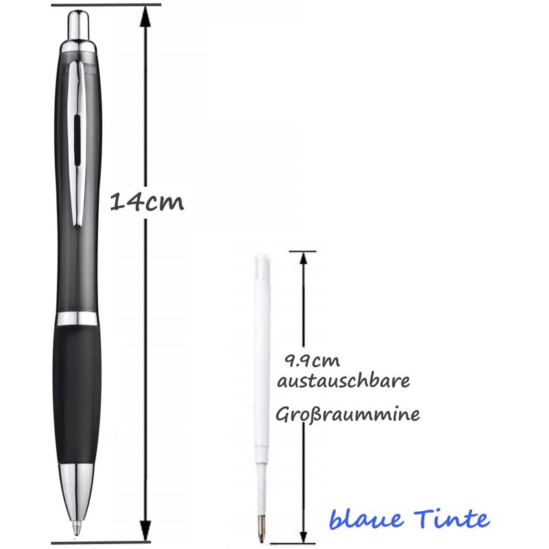 Libetui Pack of 10 Ergonomic Ballpoint Pens Blue Writing Non-Slip