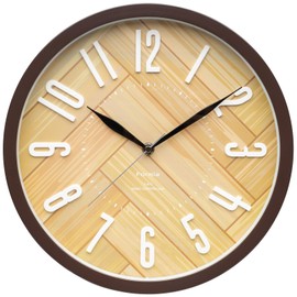 Formia HIC-008RC-BR Radio Clock Wall Clock, Interior Wall Clock, Design, Second Hand Stop, Woodgrain Style, Pop, Analog, Hodogaya Electronics Sales, Brown
