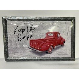 Unbranded Keep Life Simple Metal Wood Frame Rustic Vintage  Wall Hanger