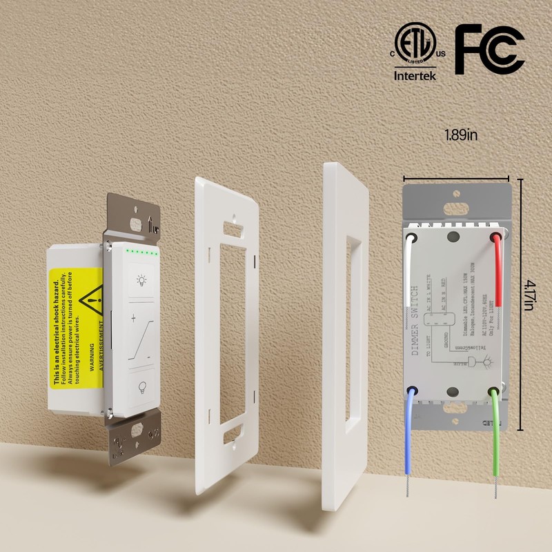 Sunmerit Smart Dimmer Light Switch, Single Pole, Alexa Compatible, No