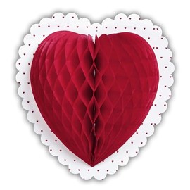 Widmann 95764 - Wabenball, rotes Herz, Ø 25 cm, Dekoration, Mottoparty, Hochzeit, Valentinstag