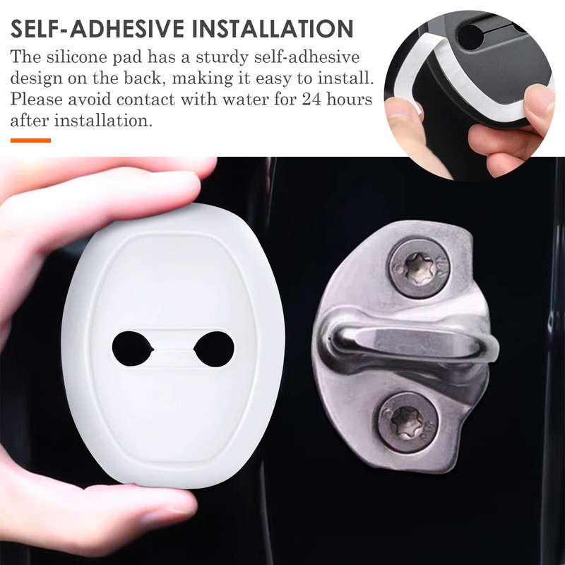 4 Pcs Silicone Car Door Latch Covers Sound Dampening Car
