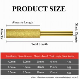 JVHLOV 30 pcs Diamond Chainsaw Sharpener, 3 Sizes (4/4.8/5.5mm), High Hardness Grinding Tool for Chainsaw Blades, Sharpening and Polishing Kit