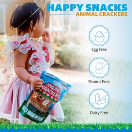 Happy Snacks Animal Crackers - Non GMO, Plant Based Ingredients, Animal Crackers Snack Packs, Nut & Peanut Free, Fortified with Essential Vitamins & Minerals, No Artificial Ingredients - Circus, 8 Oz Bag (Pack of 6)