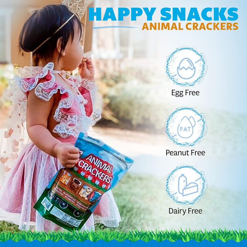 Happy Snacks Animal Crackers - Non GMO, Plant Based Ingredients,