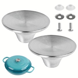 OnrySxn Dutch Oven Knob, 2 Pack Stainless Steel Pot Lid Knob for Cast Iron Dutch Ovens Heat Proof General Replacement Enameled Cast Handle Compatible with Le Creuset/Aldi/Lodge and More (Silver)