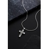LUCKY2+7 Cross Necklace for Men, Silver Stainless Steel Mens Jesus