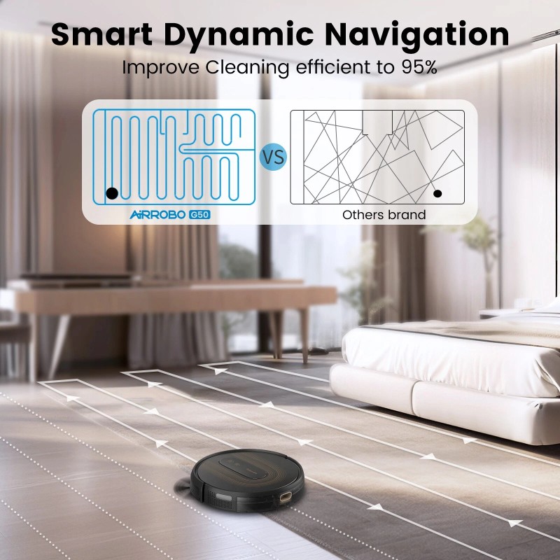 AIRROBO G50 Robotic Robot Vacuum Cleaner 2800Pa Self-Charging Smart Mapping