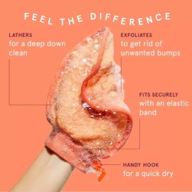 Cleanlogic 클린로직 목욕 바디 각질 제거 페이스 그루밍 미트 다양한 색상 3가지 카운트 [Sport] Clean Logic Bath Body Exfoliating Face Grooming Mitt - 3 Count in Various Colors [Sport]