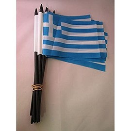 AZ FLAG - Stick Flag Greece - 15 x 10 cm - Greek Mini Flag 10 x 15 cm - Flags