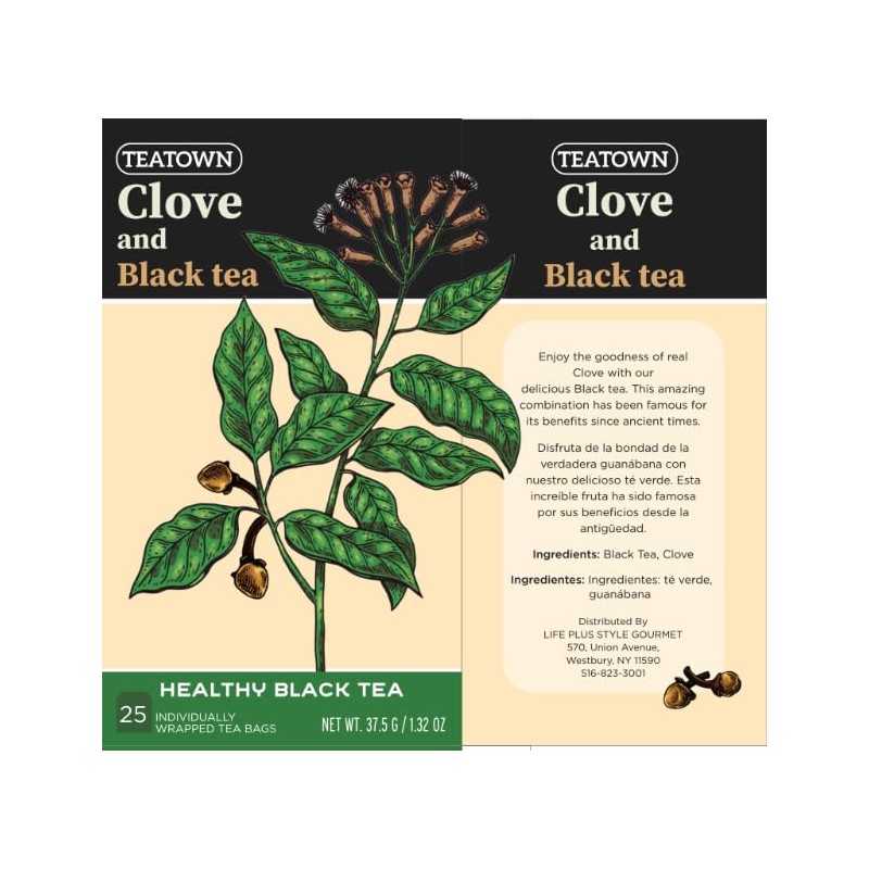 Premium Single Origin Clove Black Ceylon Tea Bags 25 Count