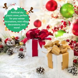 10.6 Ounces Fake Snow Decoration - Artificial Snow for Christmas Decoration, Fake Snow for Crafts Village Displays - Instant Snow Dry Plastic Snowflakes for Holiday Decor Craft Winter Display