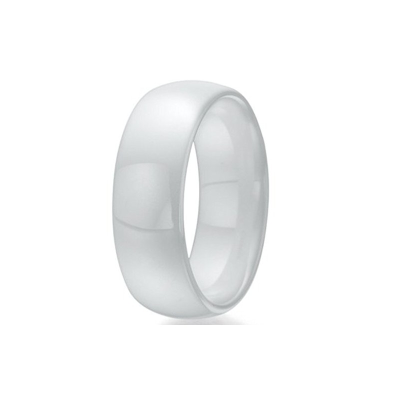 JUDE 8mm Classical Simple Plain Black White Ceramic Ring Wedding