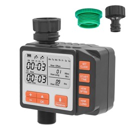 KOCASO Sprinkler Timer 2 Zone, Programmable Automatic Irrigation System for Garden Hose, Hose Faucet Water Hose Timer with Manual Mode for Outdoor Lawn Yard Pool
