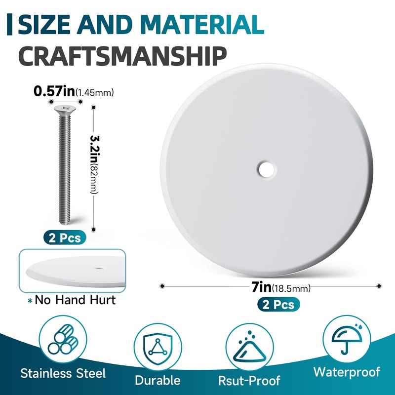 2 Pcs 7 Inch Cleanout Cover, Decorative Cleanout Access Covers