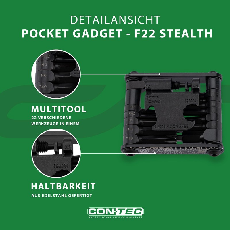 CONTEC Bicycle Multitool Pocket Gadget - F22 Stealth, 22 in