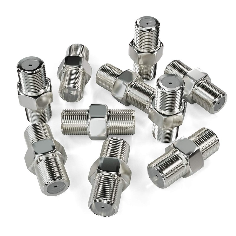 deleyCON Pack of 10 SAT Adaptor Connectors Coaxial Cable Extend
