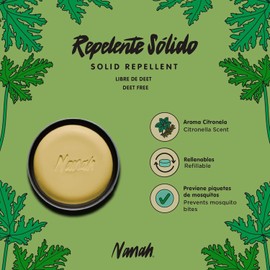 NANAH Repelente Natural en Barra con Aceite de Romero y Citronela I Protección contra los Mosquitos y Garrapatas I Sin DEET I Sin Plástico, Ecológico, Biodegradable y Vegano I 80 gr.