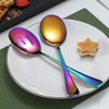 Rainbow Serving Spoons 4 Pieces, Kyraton Titanium Plating Serving Spoon,