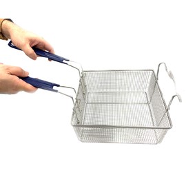 Bayou Classic 700-189 Double Fryer Basket Fits 4-gal & 9-gal Stainless Bayou Fryers Features Cool Touch Handle Wire Mesh Basket Perfect For Frying Fish Shrimp Chicken Onion Rings Hushpuppies and Fries