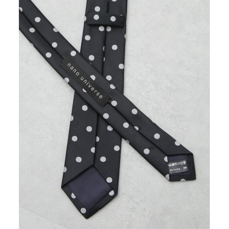 Nano Universe 668-4242201 Men's Washable Dot Necktie, Kyoto, 120 navy