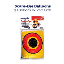 Bird-X Scare-Eye Balloons, Predator 3D Eye Balloons with Glaring, Bright Colors, Cover up to 6,000 sq. ft. Area, Pack of 3, Yellow, White, and Black