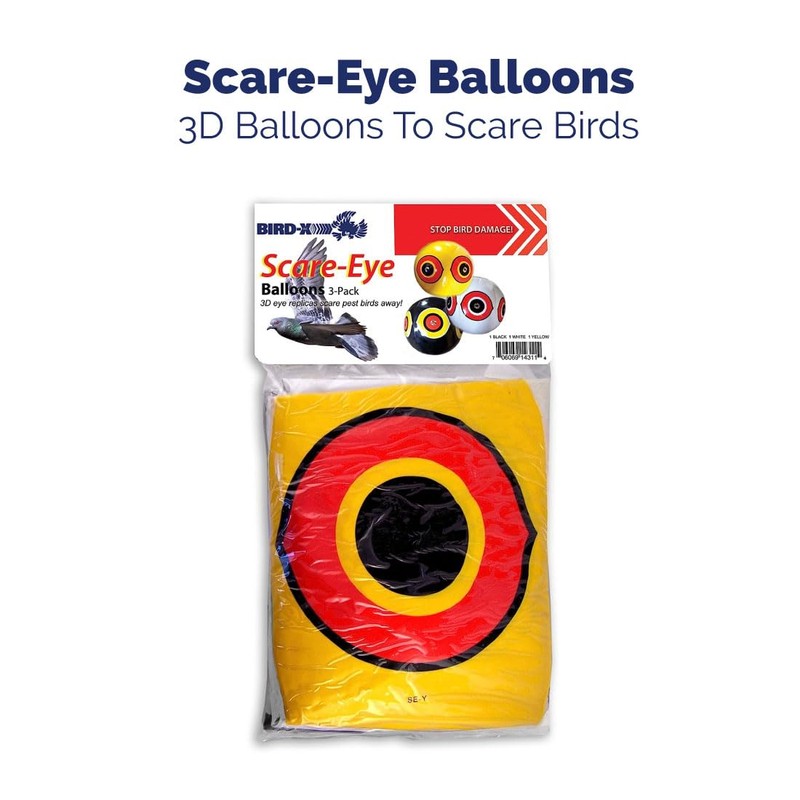 Bird-X Scare-Eye Balloons, Predator 3D Eye Balloons with Glaring, Bright